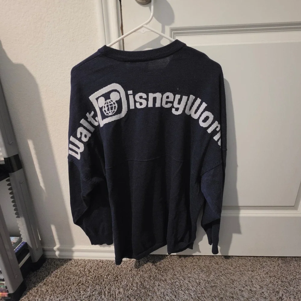 Disney Parks Spirit Jersey Navy Blue Knit Walt Disney World Sweater Unisex XL